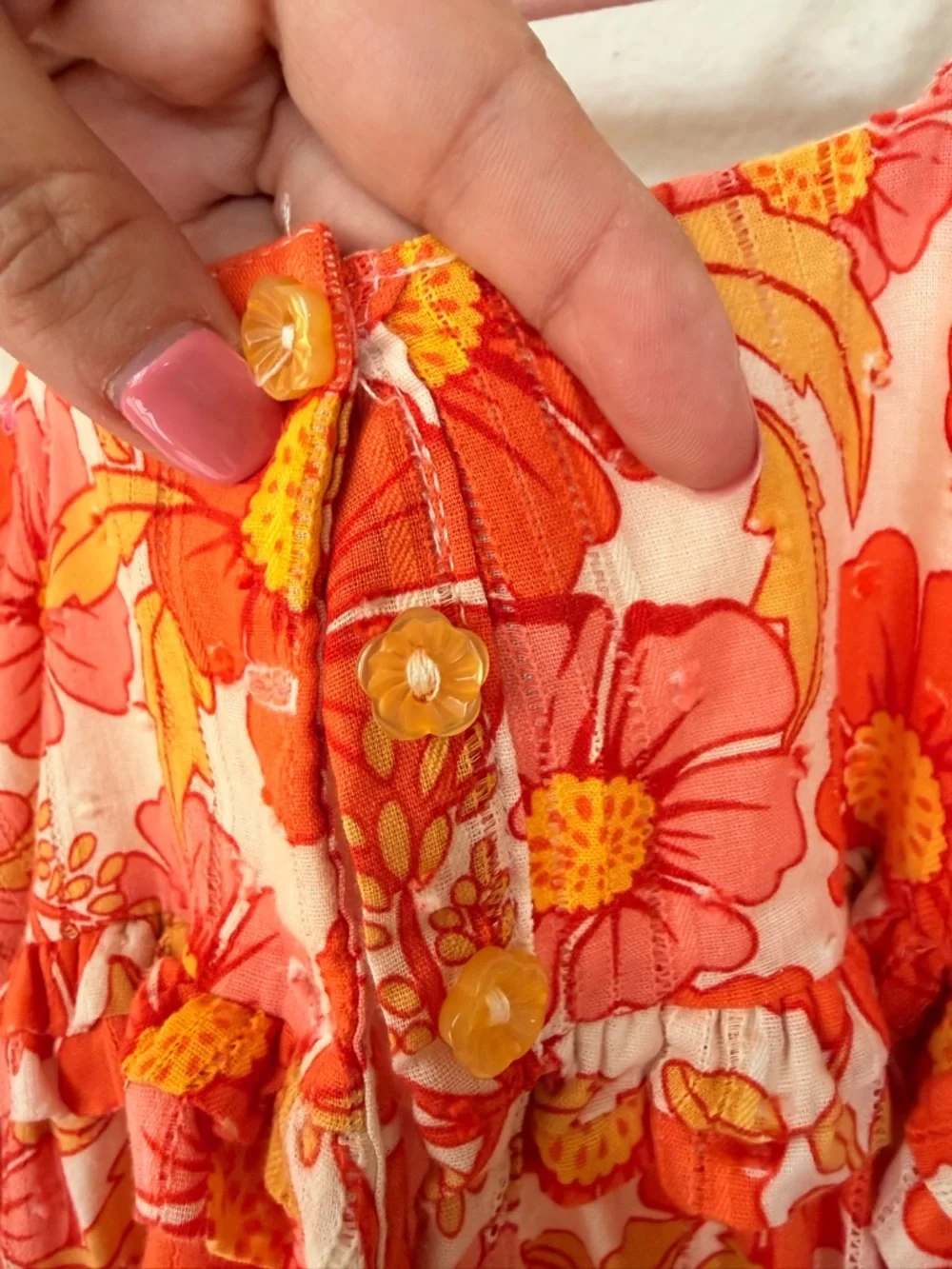 Isaac‎ Mizrahi Girls Floral Dress Size 10 Orange Pink Summer Spring Sundress